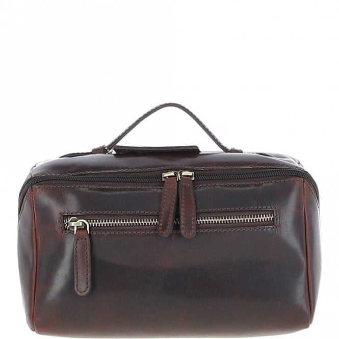 Ashwood Leather Washbag Brown: K-49