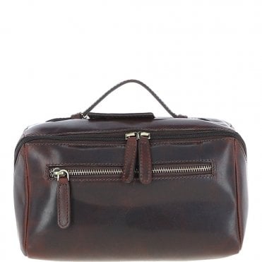 Leather Washbag Brown: K-49