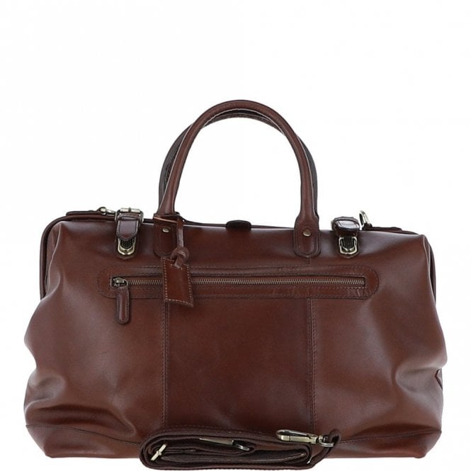 Ashwood Leather Weekend Holdall Brandy : DR BAG