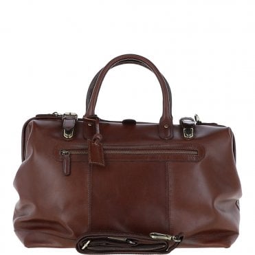 Leather Weekend Holdall Brandy : DR BAG