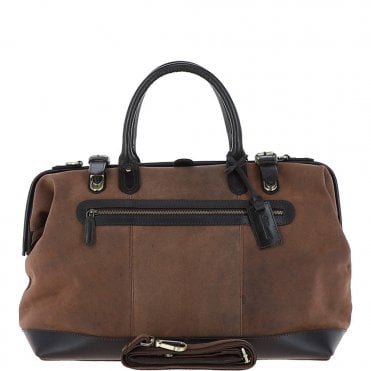 Leather Weekend Holdall  Brown : DR BAG