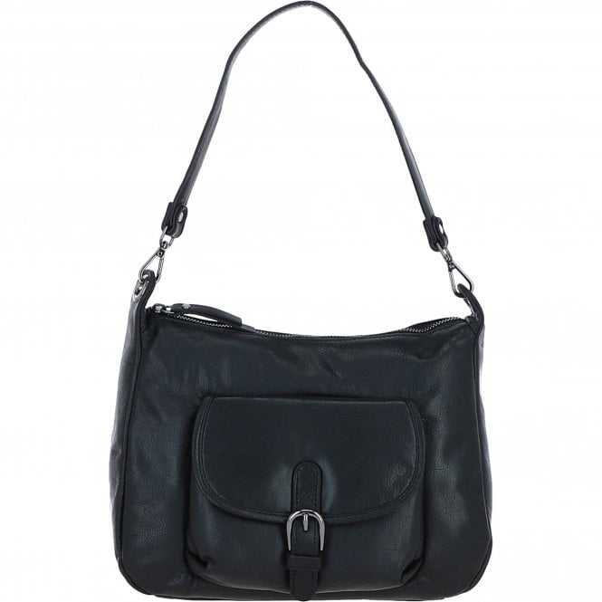 Ashwood Leather Women’s Buckle Shoulder Tote Bag Black: S-33
