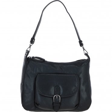 Ashwood Leather Women’s Buckle Shoulder Tote Bag Black: S-33