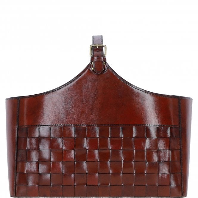 Ashwood Leather's Deluxe Handcrafted Simple & Unique Magazine Holder Chestnut: LF-162