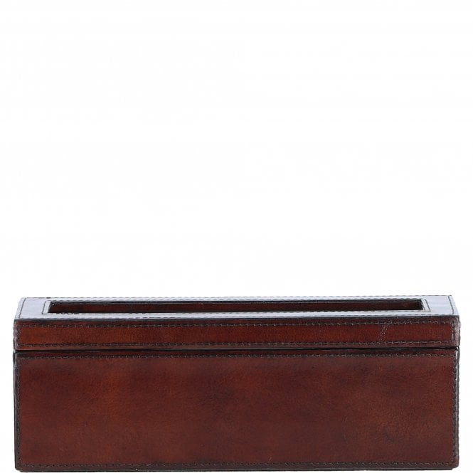 Ashwood Leather's Premium Triple Watch Case with See-Through Lid Chestnut: LF-105