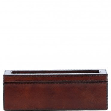 Ashwood Leather's Premium Triple Watch Case with See-Through Lid Chestnut: LF-105
