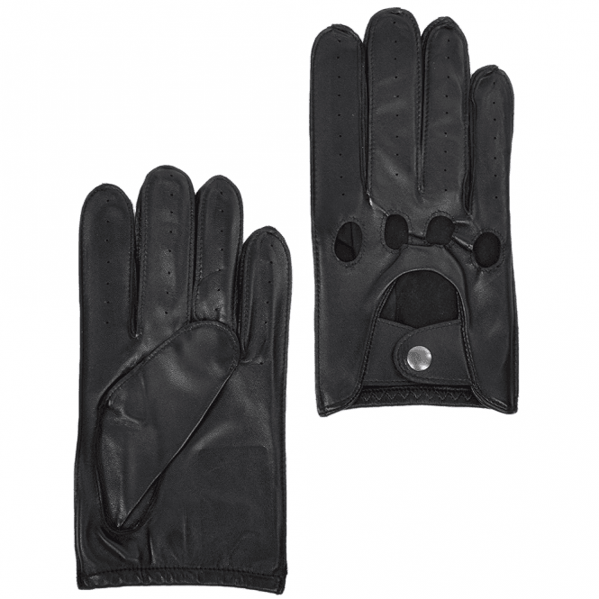 Ashwood Lightweight Natural Skin Lined Leather Driving Gloves Black - 750