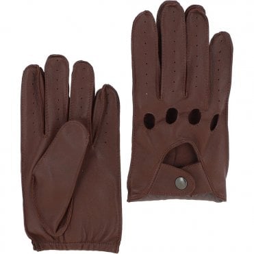 Lightweight Natural Skin Lined Leather Driving Gloves Tan - 750
