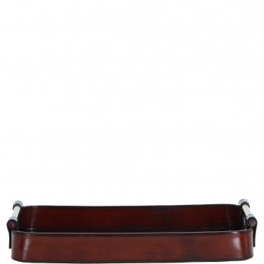 Luxuary Leather Serving Tray Chestnut: LF-157