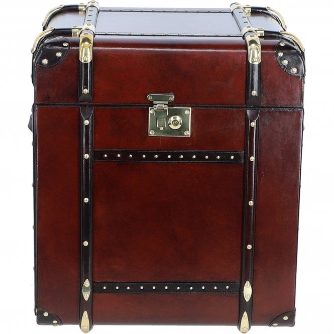 Ashwood Luxury Handcrafted Leather Large Storage Trunk Chestnut: LF-152