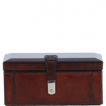 Ashwood Luxury Leather Dual Watch & Bracelet Storage Box Chestnut: LF-119