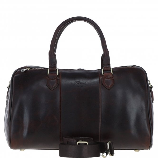 Ashwood Luxury Leather Duffle Bag with Detachable Strap Brown: pl-47