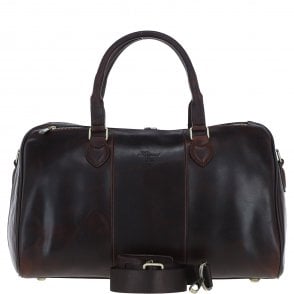 Luxury Leather Duffle Bag with Detachable Strap Brown: pl-47