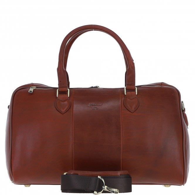 Ashwood Luxury Leather Duffle Bag with Detachable Strap Tan: pl-47