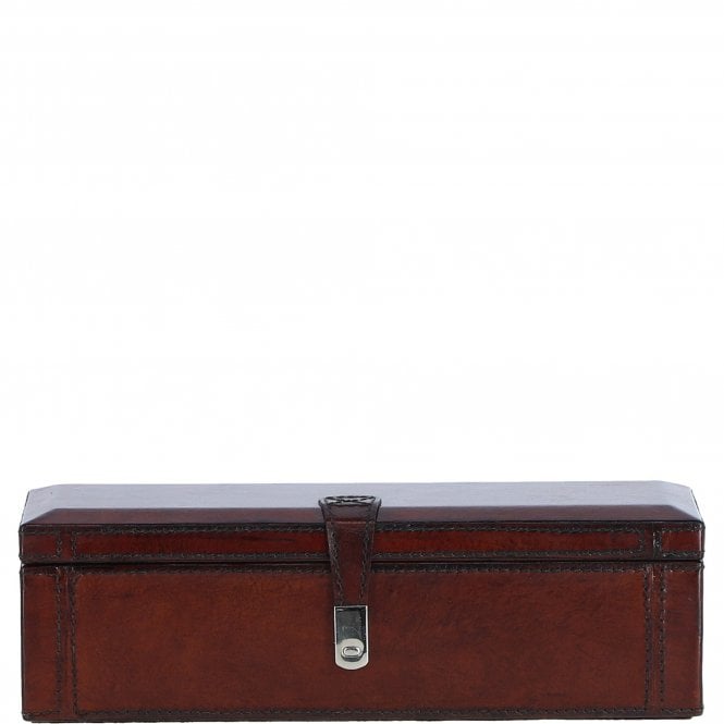 Ashwood Luxury Leather Triple Watch & Bracelet Storage Box Chestnut: LF-120