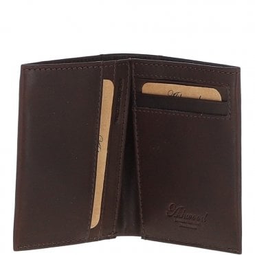 Luxury Slim 3 Card Waxy Leather Wallet Brown:  W-83