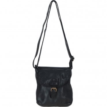 Luxury Small Leather Flight Bag Black: D-90
