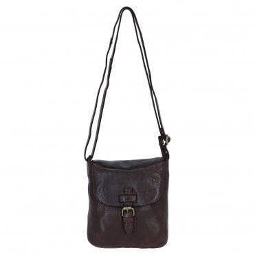 Luxury Small Leather Flight Bag Brandy: D-90