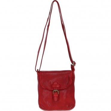 Luxury Small Leather Flight Bag Red: D-90