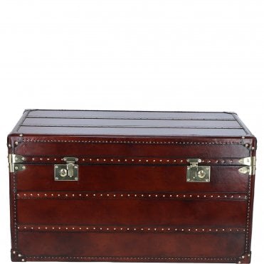 Ashwood Luxury Wide Real Leather Trunk Chestnut: LF-155