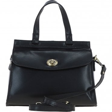 Ashwood Medium Leather Grab Bag Black: V-83