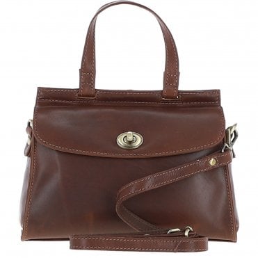 Ashwood Medium Leather Grab Bag Brown: V-83