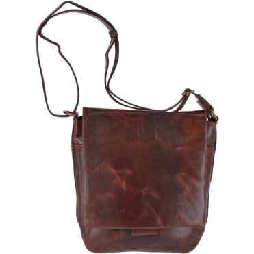 Medium Leather Vintage Messenger Bag Tan : Adam