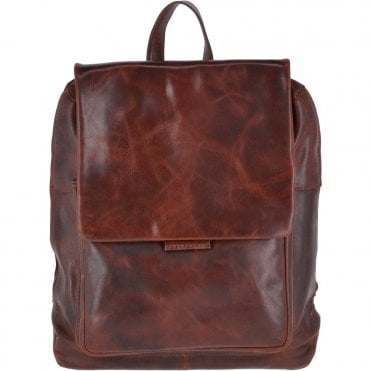 Medium Leather Zip Around Vintage Backpack Tan : Fred