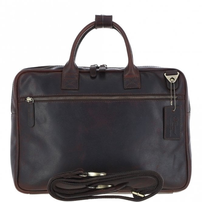 Ashwood Medium Luxury Leather Ipad Work Bag Brown: K-46