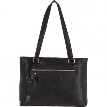 Medium Vintage Leather Handbag Black  – G26