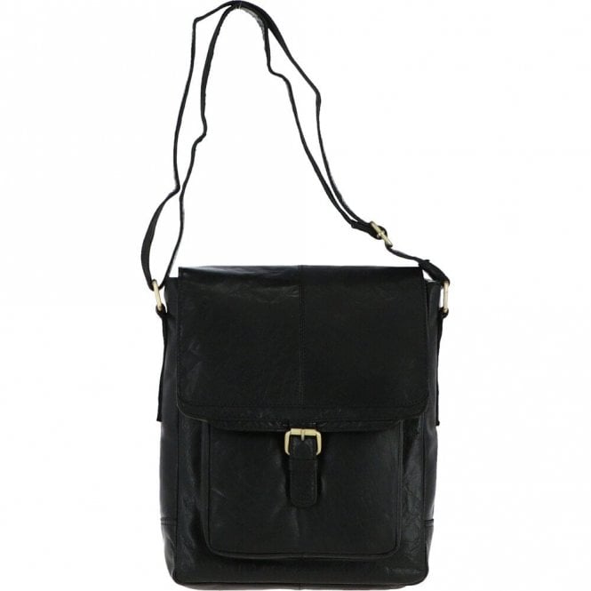 Ashwood Medium Vintage Wash Leather Travel Bag Black: G-32