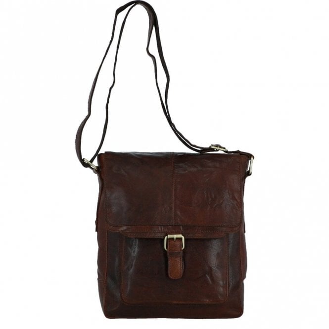 Ashwood Medium Vintage Wash Leather Travel Bag Brandy: G-32