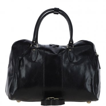 Medium Weekend Leather Holdall Black : Harry