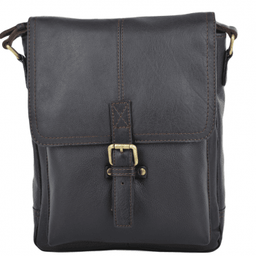 Mens A4 Ipad Pocket Leather Messenger Bag Brown/tum : Benjamin