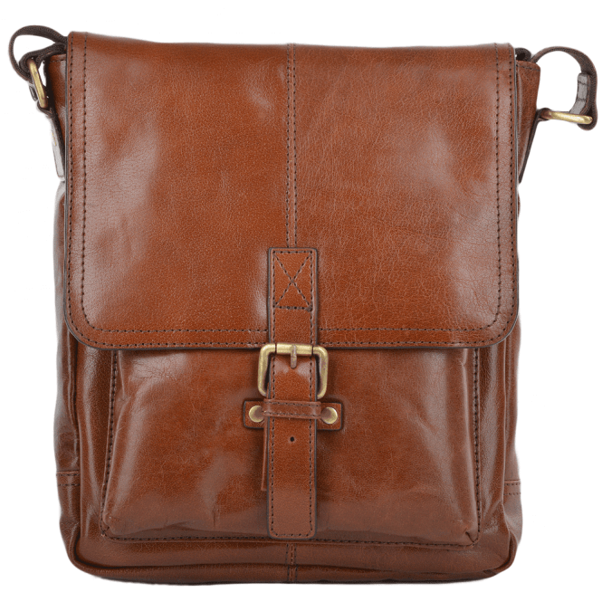 Ashwood Mens A4 Ipad Pocket Leather Messenger Bag Chestnut/vt : Benjamin