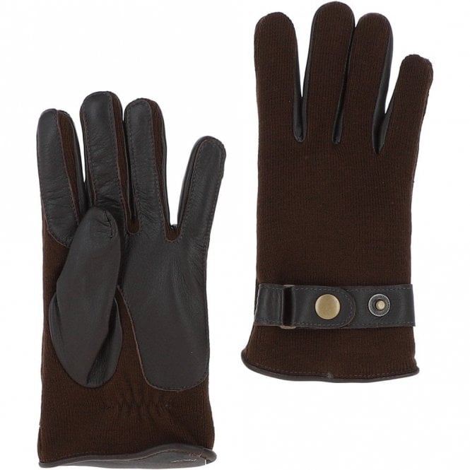 Ashwood Mens Leather and Fabric Gloves Brown: 708