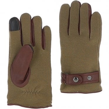 Mens Leather and Fabric Gloves Tan: 708