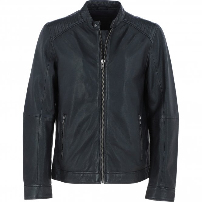 Ashwood Mens Leather Biker Jacket Black: AMJ-8