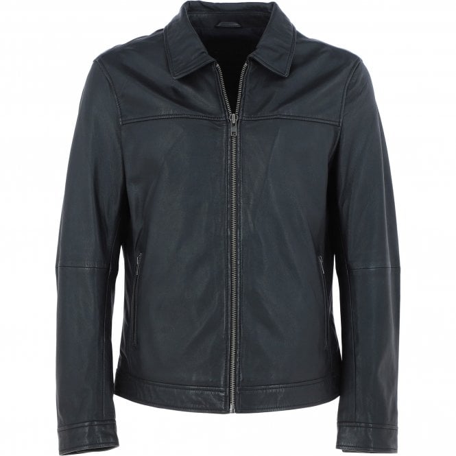 Ashwood Mens Leather Biker Jacket Black: AMJ-9