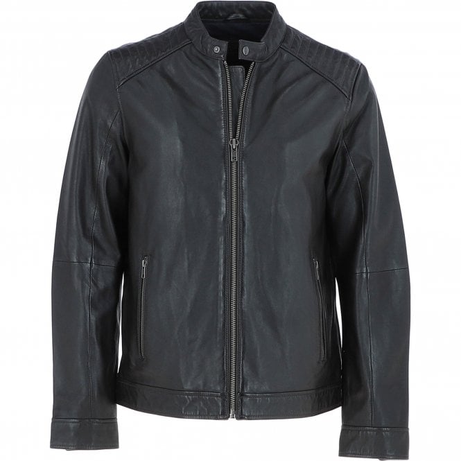 Ashwood Mens Leather Biker Jacket Dark Brown: AMJ-8