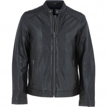 Ashwood Mens Leather Biker Jacket Dark Brown: AMJ-8