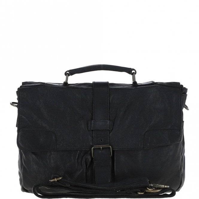 Ashwood Mens Leather Briefcase Black : Doris