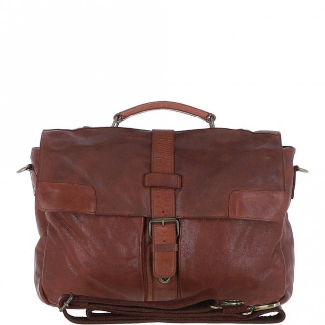 Ashwood Mens Leather Briefcase Brandy : Doris