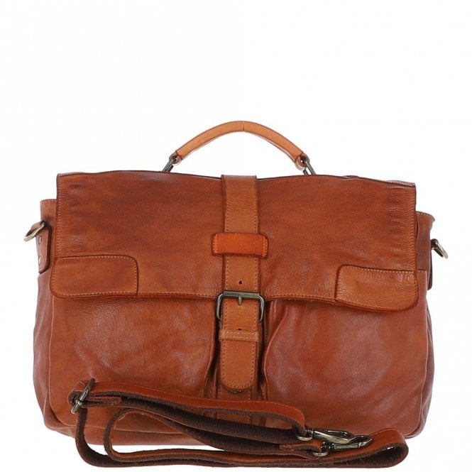 Ashwood Mens Leather Briefcase Tan : Doris