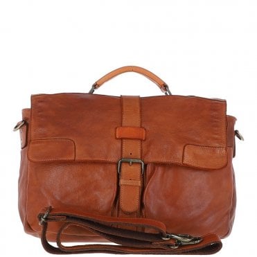 Mens Leather Briefcase Tan : Doris