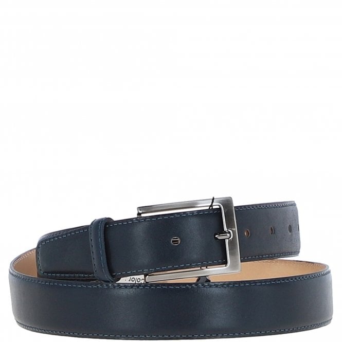 Ashwood Mens Leather Chino Belt Navy: MB-102