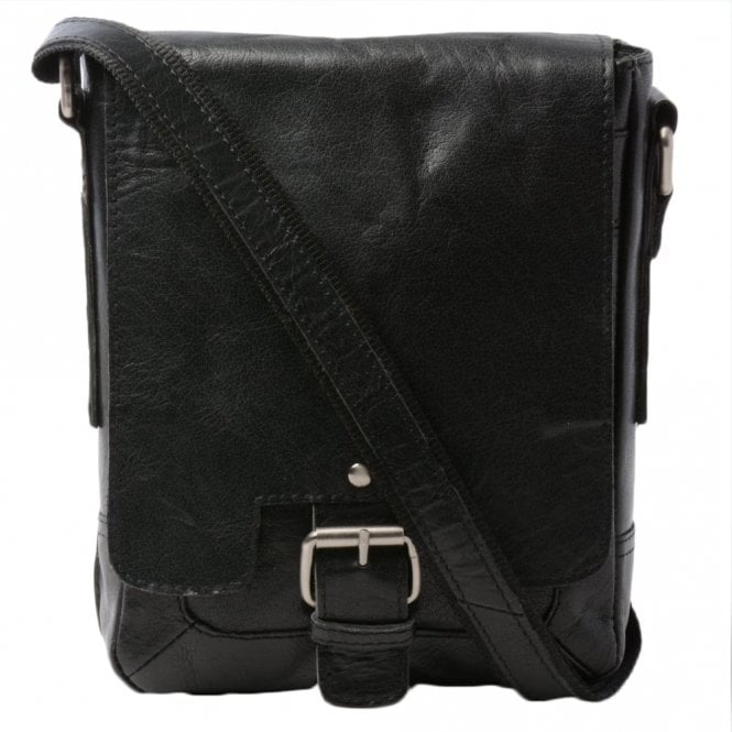 Ashwood Mens Leather Flight Bag Black/crum : 8341