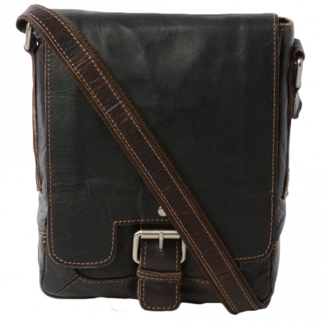 Ashwood Mens Leather Flight Bag Brown/crum : 8341