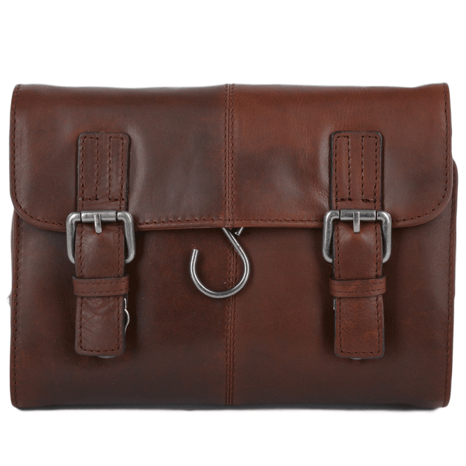 Ashwood Mens Leather Hanging Toiletry Bag Tan : Phil