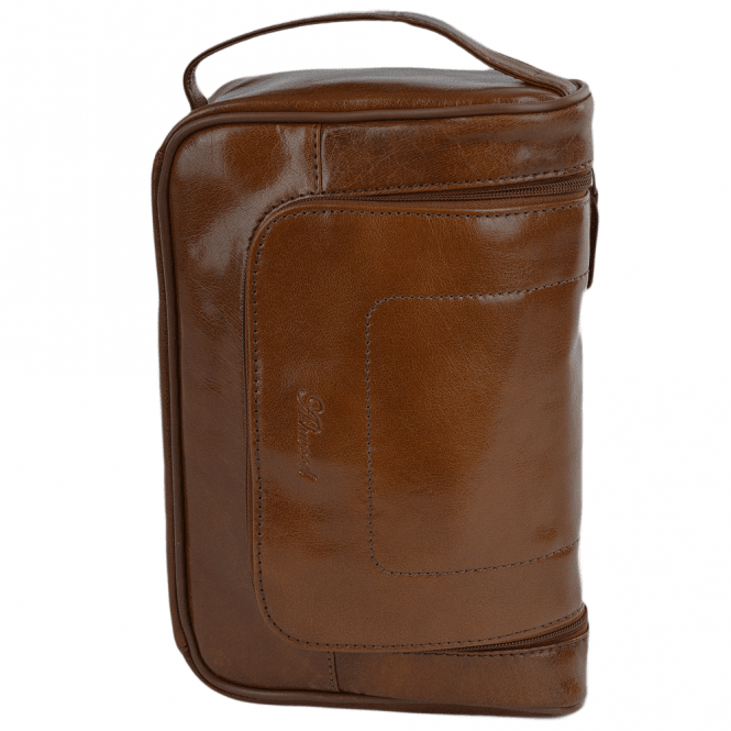 Ashwood Mens Leather Hanging Wash Bag Chestnut : 89145